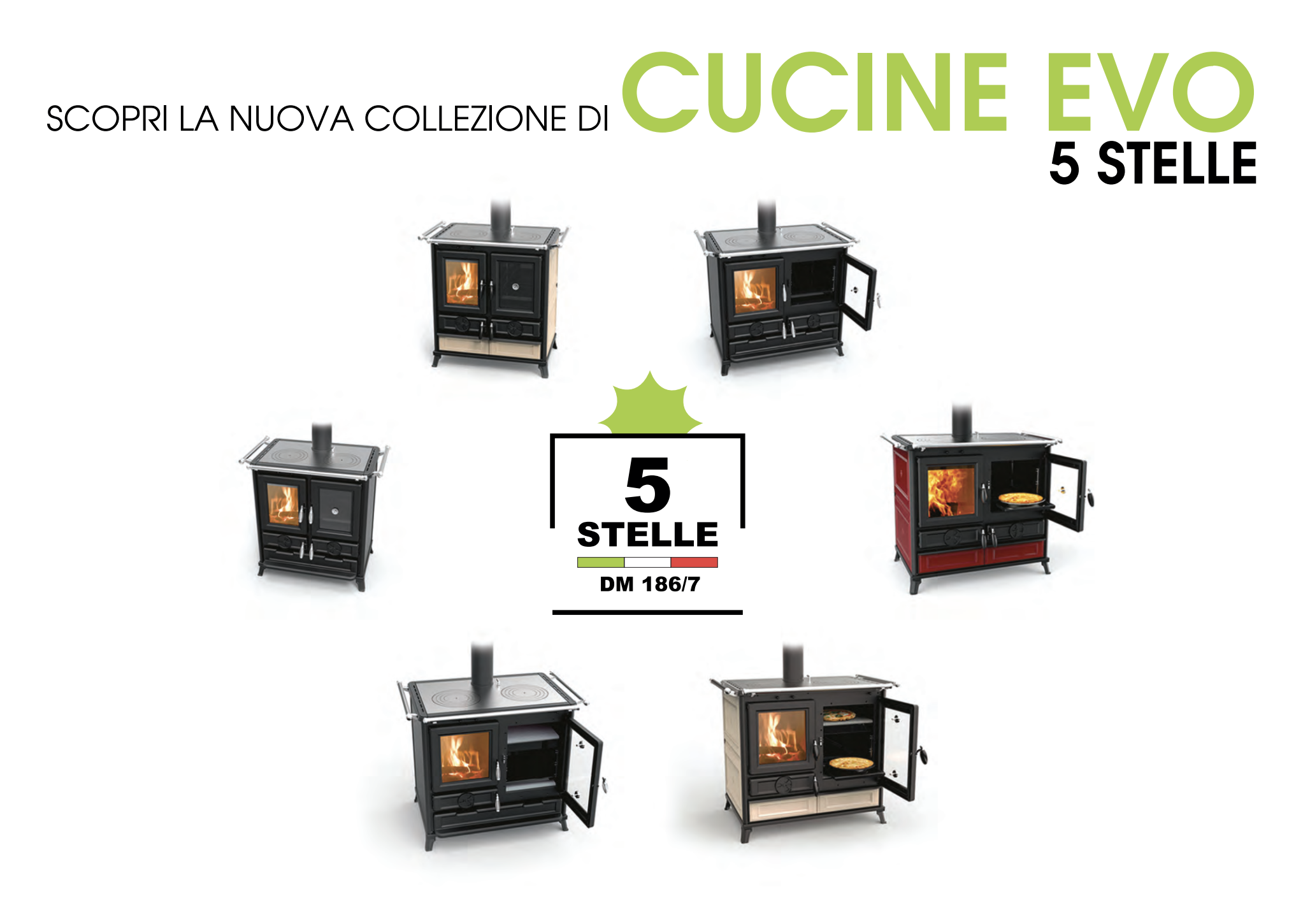 Stufe a pellet riscaldamento casa cucina evo 6